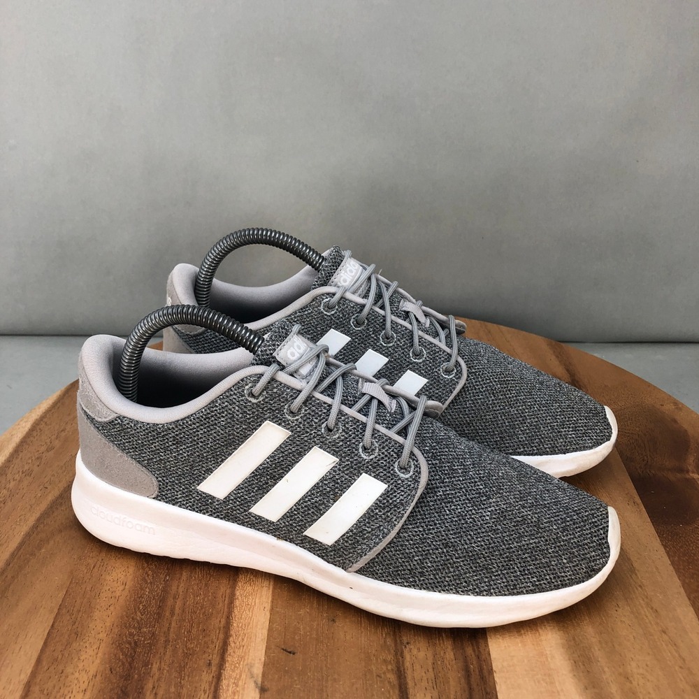 Adidas Cloudfoam Pure Running Shoes Womens 8 Gray Lightweight Cushioned Lace Up